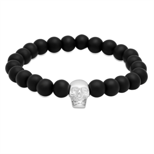 MAXCOLOR black onyx skull stretch bracelet 7 inhes