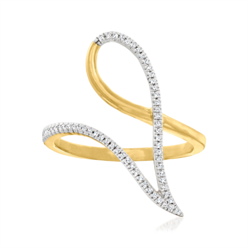 Canaria Fine Jewelry Canaria diamond-accented open-space geometric ring in 10kt yellow gold