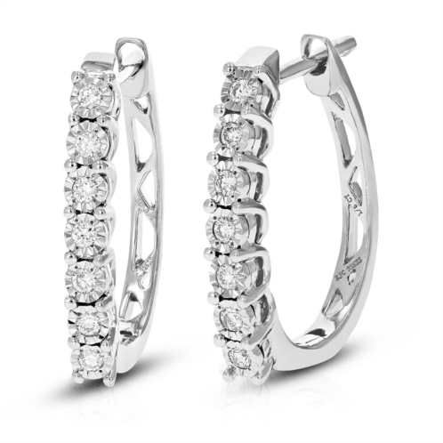 Vir Jewels 1/5 cttw round lab grown diamond hoop earrings made in .925 sterling silver prong set