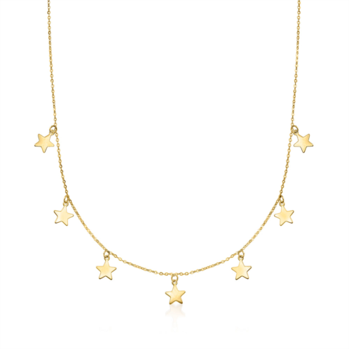 RS Pure ross-simons italian 14kt yellow gold multi-star charm necklace
