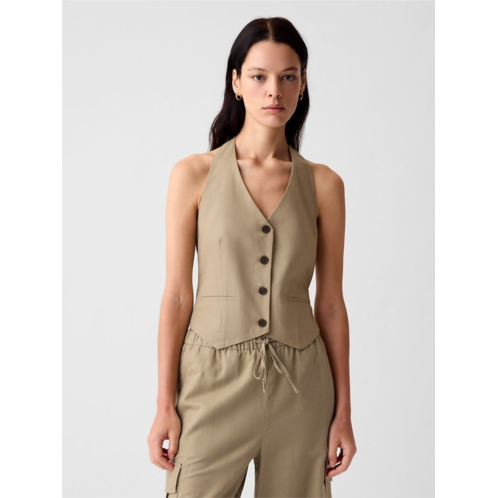 Gap Linen-Cotton Halter Vest