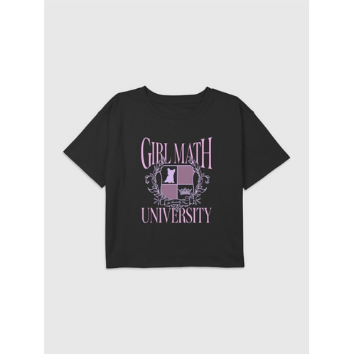 Gap Kids Girl Math University Graphic Boxy Crop Tee