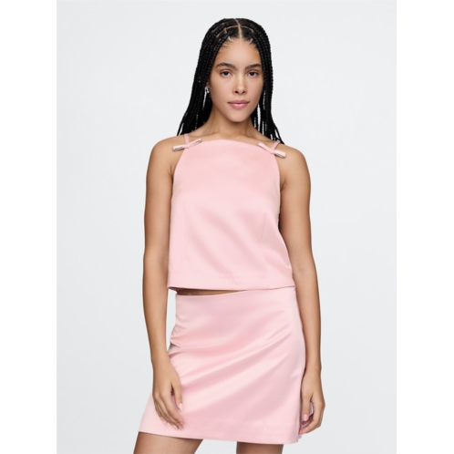 Gap Satin Square-Neck Bow Top