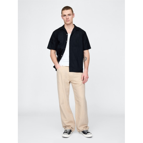 Gap Linen-Cotton 90s Loose Herringbone Pants