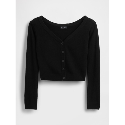 Gap Lightweight CashSoft Crop Button-Front Top