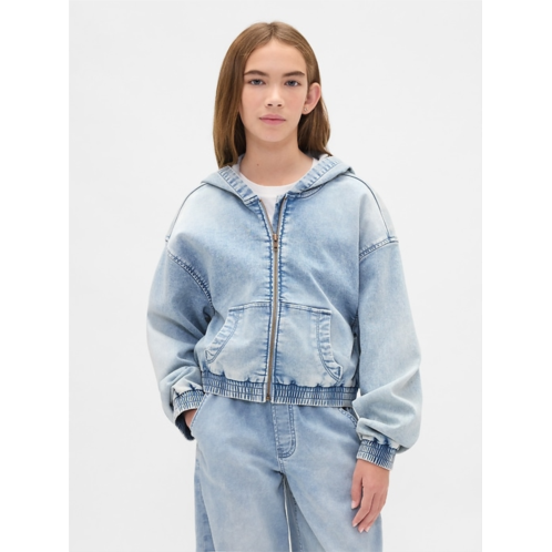 Gap Kids Knit Denim Zip Hoodie
