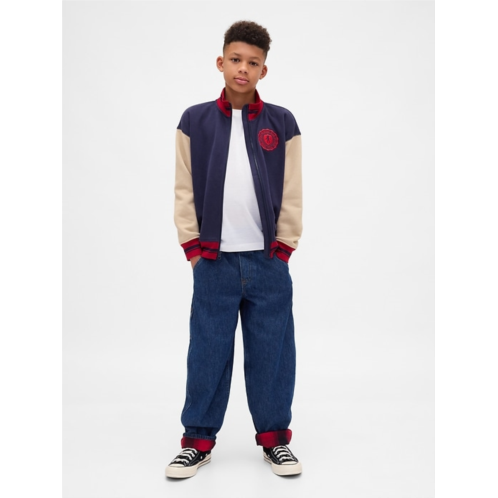 Gap Stranger Things Kids Flannel-Lined Carpenter Baggy Jeans