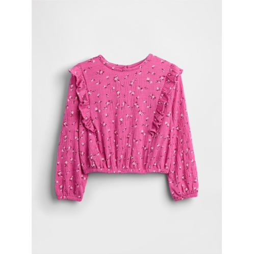Gap Kids Crinkle Knit Ruffle Top