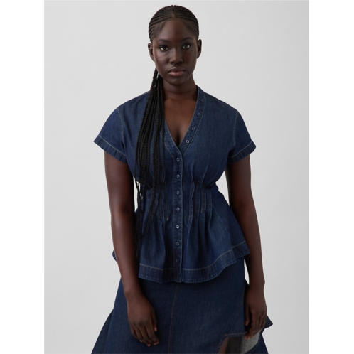 Gap × HFR Denim Peplum Shirt by IGDALYAH