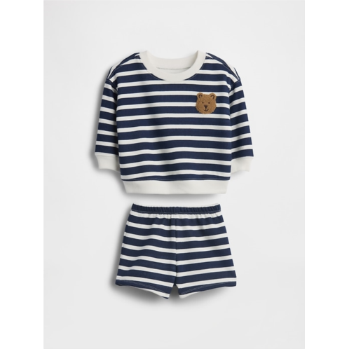 Gap Baby VintageSoft Bear Stripe Sweat Set