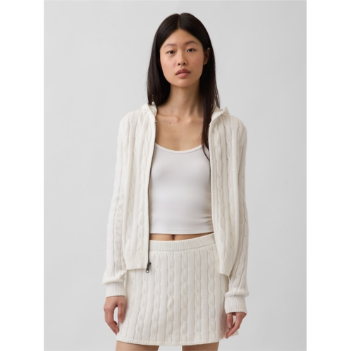 Gap 100% Cotton Cable-Knit Zip Cardigan