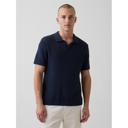 Gap Mesh Polo Sweater