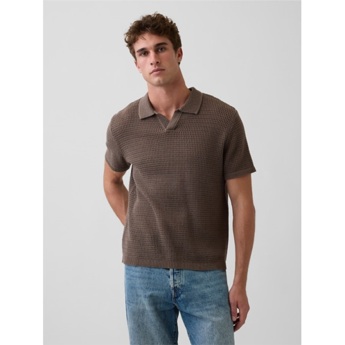 Gap Mesh Polo Sweater