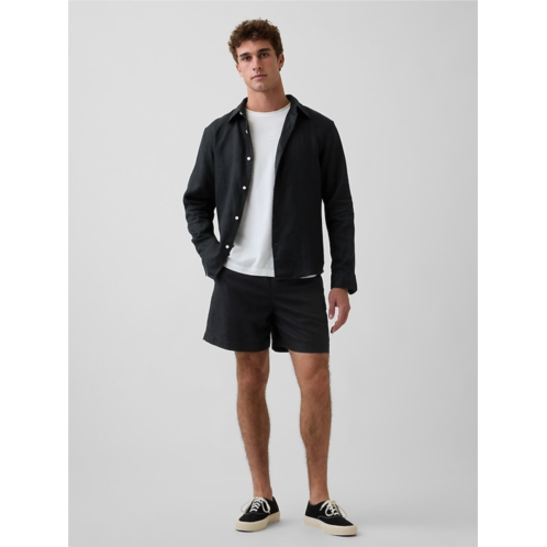 Gap 5.5 Linen-Blend Relaxed Shorts