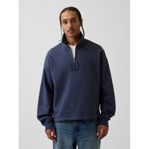 Gap Heavyweight Oversized Logo Quarter-Zip Pullover