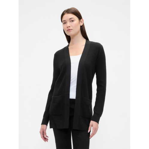 Gapfactory Relaxed Shaker-Stitch Open-Front Cardigan
