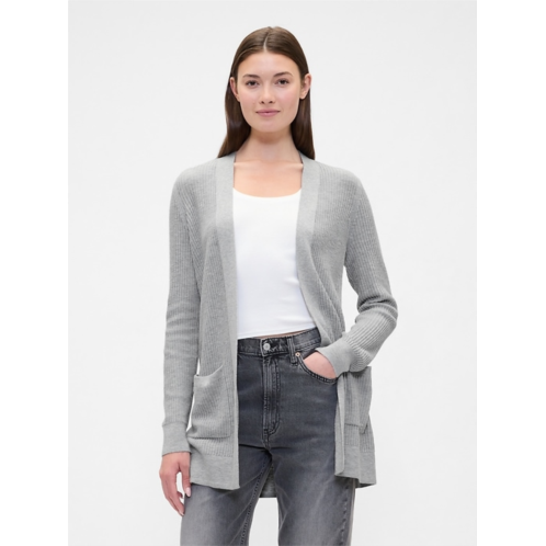 Gapfactory Relaxed Shaker-Stitch Open-Front Cardigan