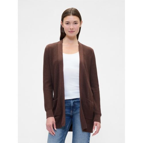 Gapfactory Relaxed Shaker-Stitch Open-Front Cardigan