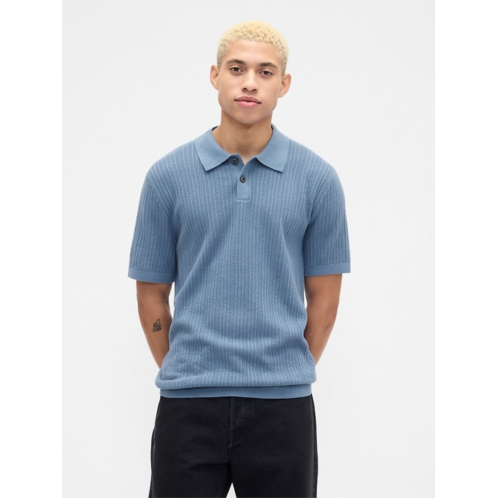 Gap Textured Sweater Polo Shirt