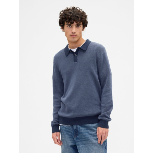 Gap Relaxed Textured Polo Sweater Shirt