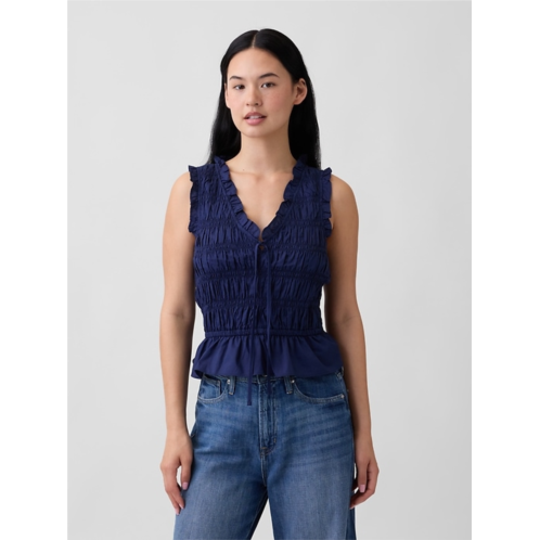 Gap Smocked Sleeveless Top
