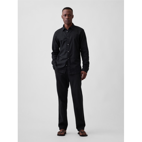 Gap Straight Linen-Blend Pants