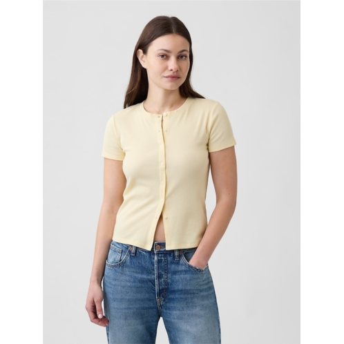 Gap Ribbed Button-Up Top