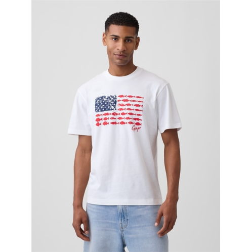Gap Everyday Soft Relaxed Americana Graphic T-Shirt