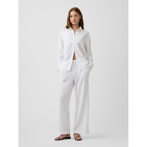 Gap Relaxed Linen-Blend Wide-Leg Pants