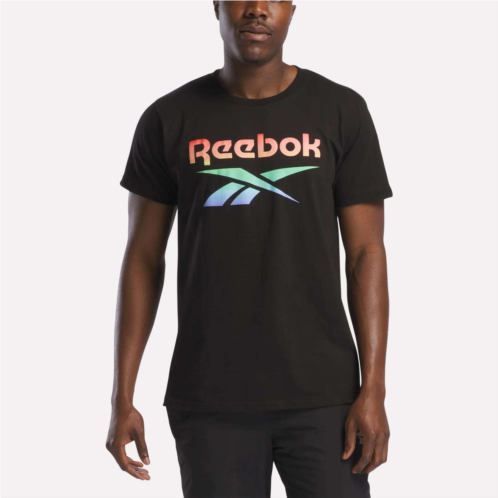 Reebok Mens Vector Graphic Rainbow T-Shirt