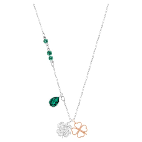 Swarovski Symbolica pendant Clover Green Mixed metal finish Swarovski Symbolica pendant Clover Green Mixed metal finish