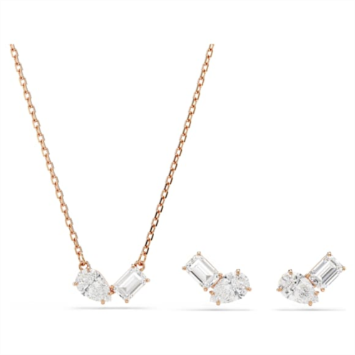 Swarovski Mesmera set Pear cut Octagon cut White Rose gold-tone plated Swarovski Mesmera set Pear cut Octagon cut White Rose gold-tone plated
