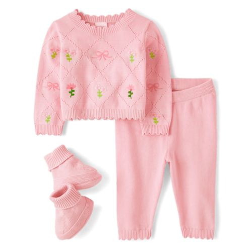Baby Girls Embroidered Sweater 3-Piece Outfit Set - Homegrown by Gymboree - pink Baby Girls Embroidered Sweater 3-Piece Outfit Set - Homegrown by Gymboree - pink