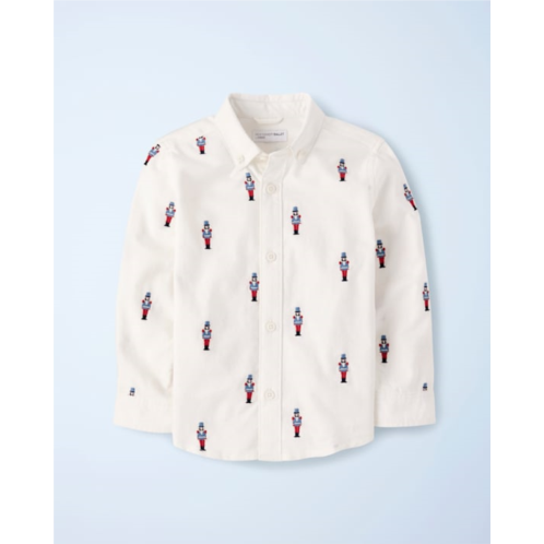 Boys Embroidered Nutcracker Oxford Button Up Shirt - New York City Ballet by GYMBOREE - white Boys Embroidered Nutcracker Oxford Button Up Shirt - New York City Ballet by GYMBOREE - white
