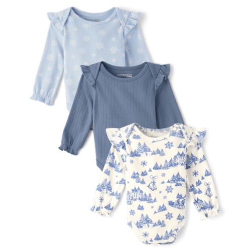 Baby Girls Snowflake Flutter Bodysuit 3-Pack - Homegrown by Gymboree - multi Baby Girls Snowflake Flutter Bodysuit 3-Pack - Homegrown by Gymboree - multi