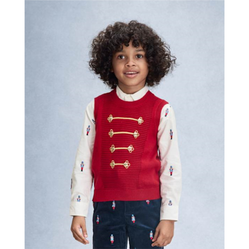 Boys Embroidered Button Sweater Vest - New York City Ballet by GYMBOREE - red Boys Embroidered Button Sweater Vest - New York City Ballet by GYMBOREE - red