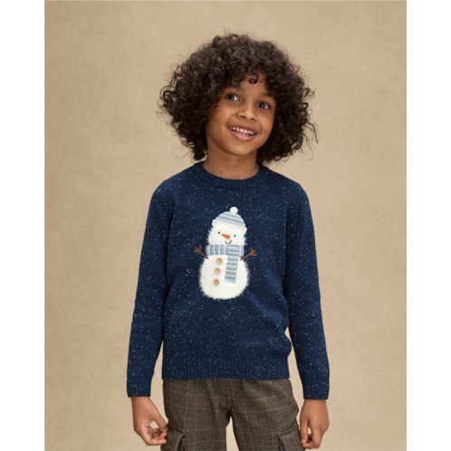 Gymboree Boys Crochet Snowman Sweater - Royal Christmas - blue Gymboree Boys Crochet Snowman Sweater - Royal Christmas - blue