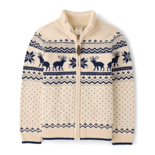 Gymboree Boys Reindeer Fairisle Zip Up Sweater - First Frost - cream Gymboree Boys Reindeer Fairisle Zip Up Sweater - First Frost - cream