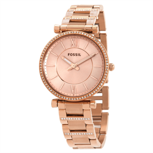 Fossil Carlie Quartz Rose Dial Ladies Watch Fossil Carlie Quartz Rose Dial Ladies Watch