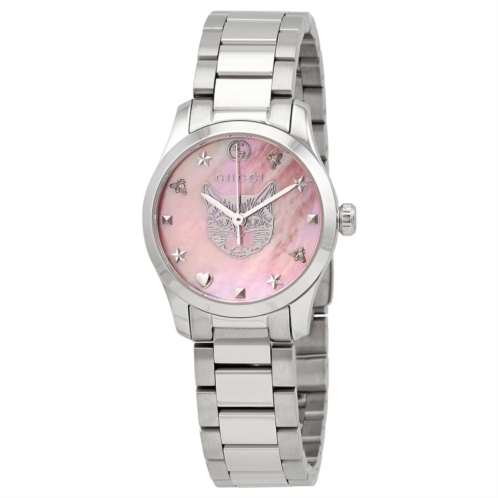 Gucci G-Timeless Quartz Pink Mother of Pearl Dial Ladies Watch Gucci G-Timeless Quartz Pink Mother of Pearl Dial Ladies Watch