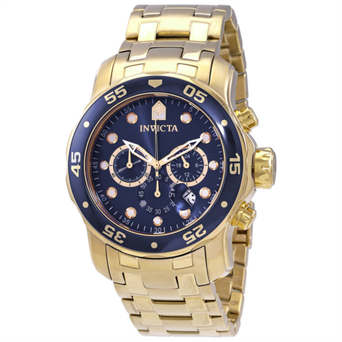 Invicta Pro Diver Chronograph Blue Dial 18kt Gold-plated Mens Watch Invicta Pro Diver Chronograph Blue Dial 18kt Gold-plated Mens Watch