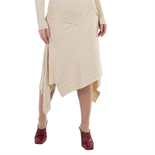 Stella McCartney White Asynnetric Hem Rib-Knit Skirt Size XX-Small Stella McCartney White Asynnetric Hem Rib-Knit Skirt Size XX-Small