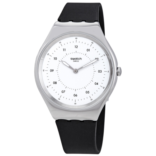 Swatch Skinnoiriron White Dial Black Rubber Unisex Watch Swatch Skinnoiriron White Dial Black Rubber Unisex Watch