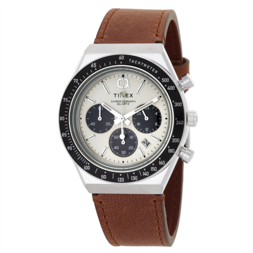 Timex Q Chronograph Quartz Cream Dial Mens Watch TW2V42800 Timex Q Chronograph Quartz Cream Dial Mens Watch TW2V42800