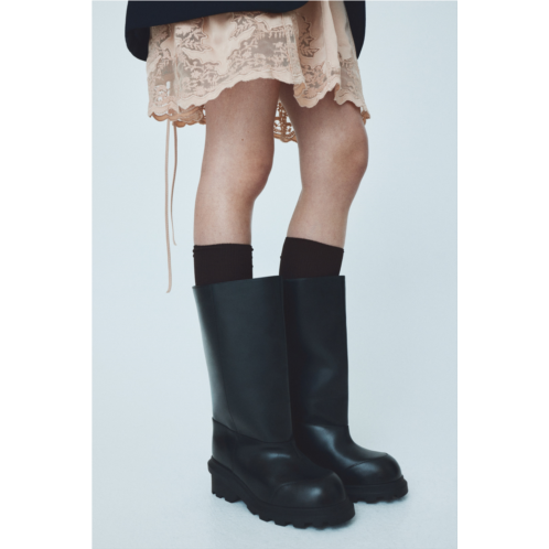 H&M Chunky Leather Boots H&M Chunky Leather Boots