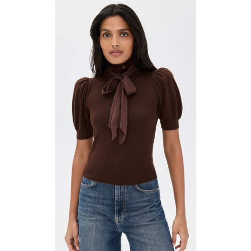 Alice olivia Chase Puff Sleeve Ruffle Neck Sweater Alice olivia Chase Puff Sleeve Ruffle Neck Sweater