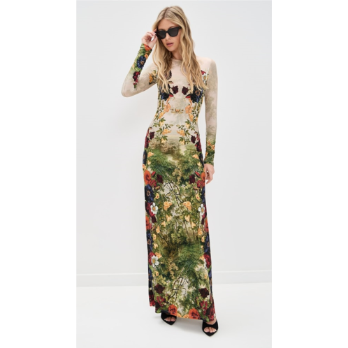 Alice olivia Delora Long Sleeve Crew Neck Maxi Dress Alice olivia Delora Long Sleeve Crew Neck Maxi Dress