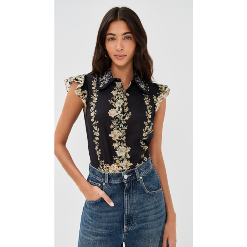 Alice olivia Martel Flutter Sleeve Blouse Alice olivia Martel Flutter Sleeve Blouse