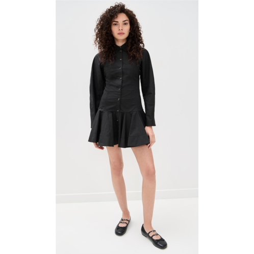 GANNI Stretch Cotton Buttoned Mini Dress GANNI Stretch Cotton Buttoned Mini Dress