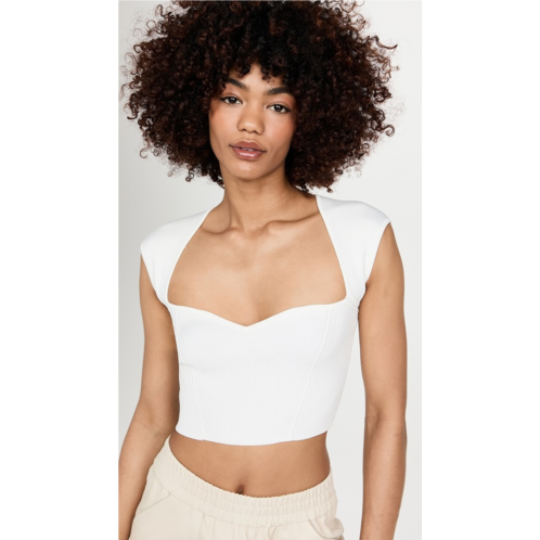 SIMKHAI Abia Compact Rib Cropped Tee SIMKHAI Abia Compact Rib Cropped Tee